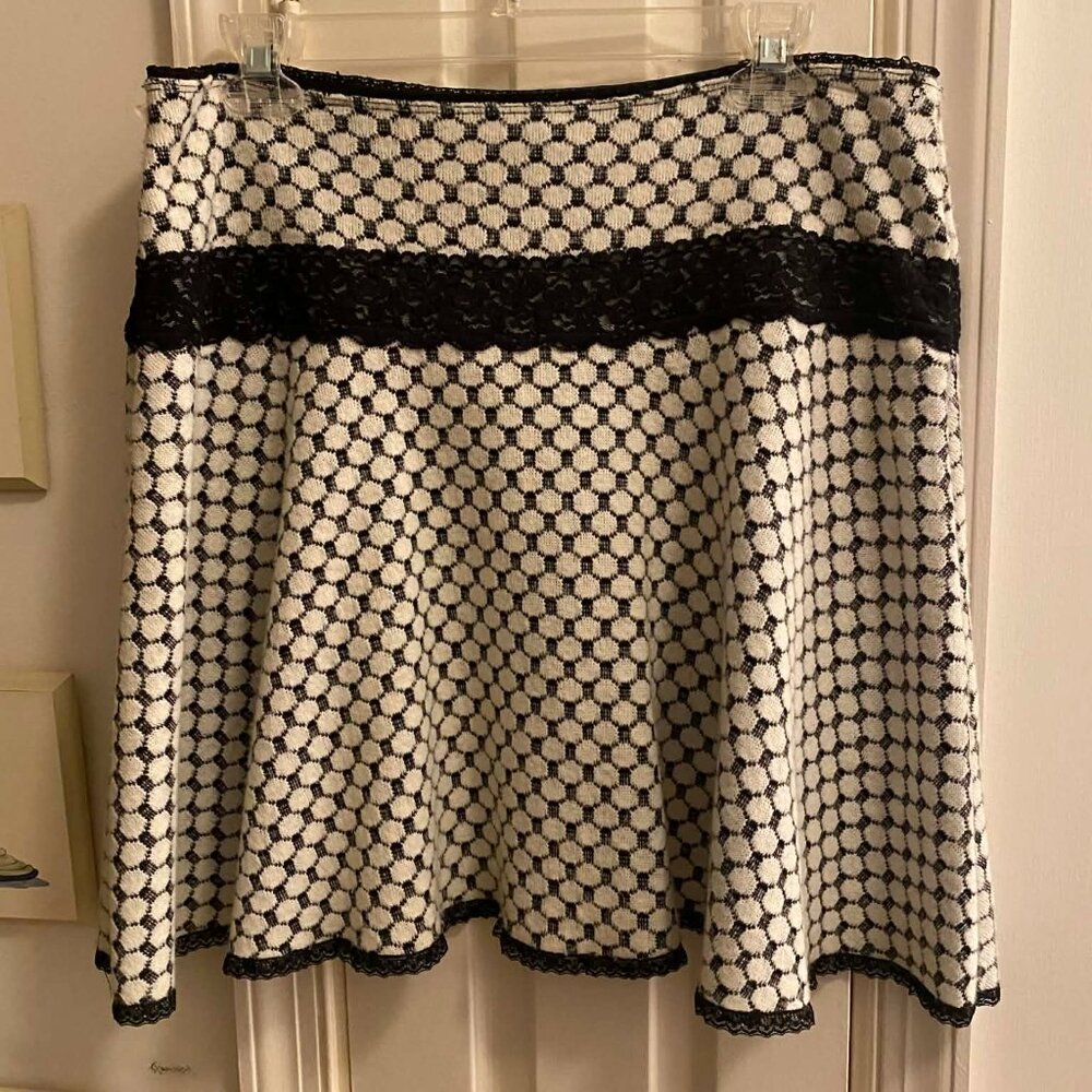 Urban Outfitters Y2K Skater Skirt, Black Lace Details